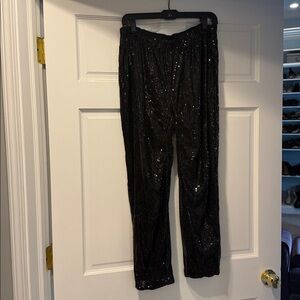 Impressions Black Sequin Trousers